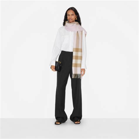 pink burberry cashmere scarf|alabaster pink check cashmere scarf.